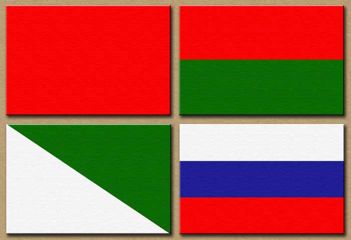 main anti-bolshevik flags in the east of russia