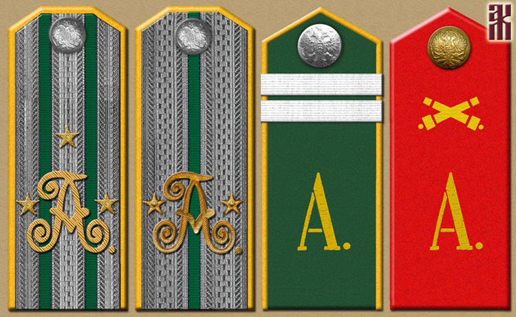 shoulder-boards of the Amur Cossacks in the Russian Civil War