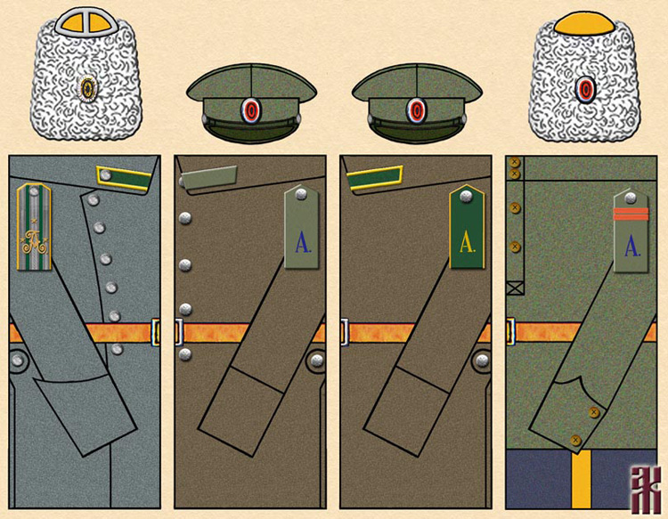 uniforms of the Amur Cossacks in the Russian Civil War