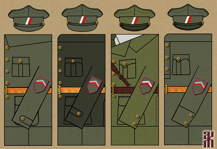 uniforms of military commissars of the Czech Legion in the Russian Civil War