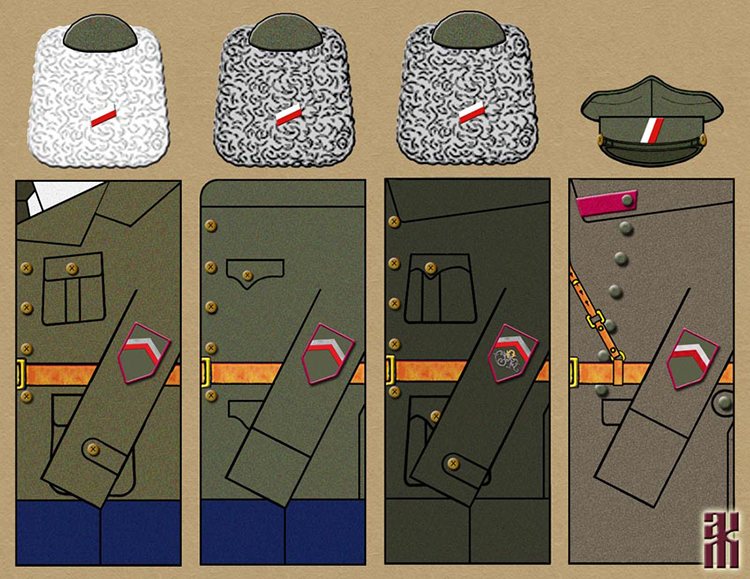 uniforms of military commissars of the Czech Legion in the Russian Civil War