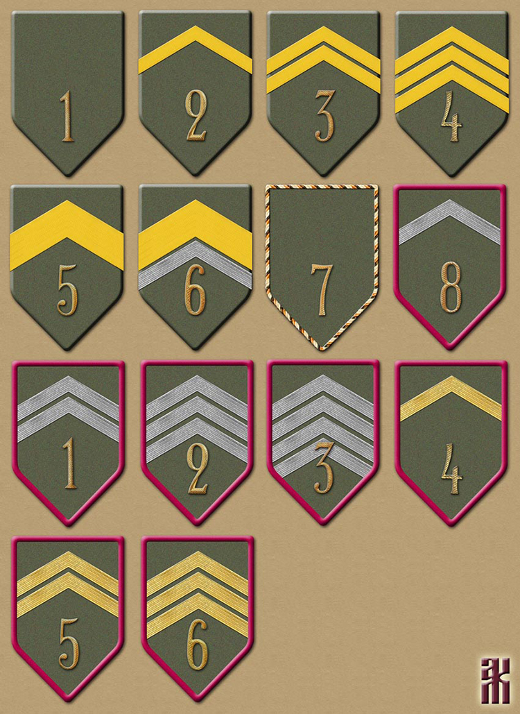 Sleeve badges of rifle regiments of the Czech Legion in the Russian Civil War