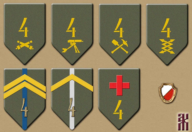 Sleeve badges of rifle regiments of the Czech Legion in the Russian Civil War