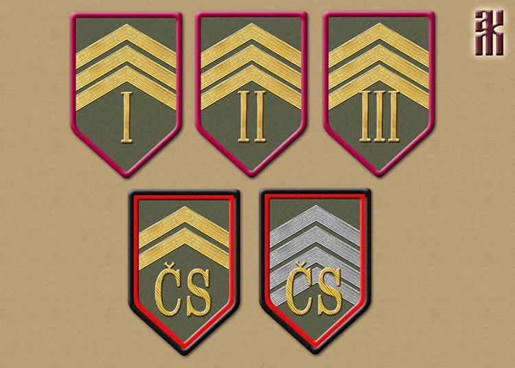 Insignia of army, corps and divisional HQs of the Czech Legion in the Russian Civil War