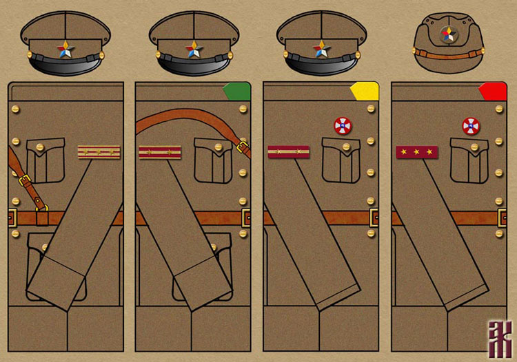 Uniforms of Russian soliders in Japanese Manchukuo