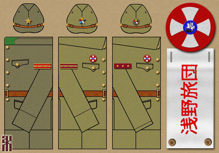 Uniforms of Russian soliders in Japanese Manchukuo
