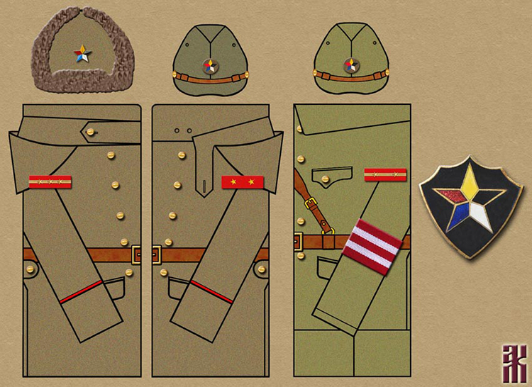 Uniforms of Russian soliders in Japanese Manchukuo