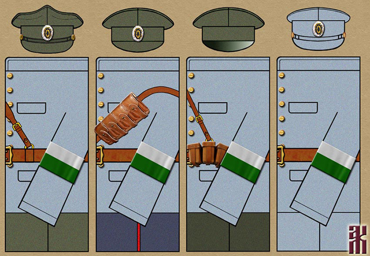 Uniforms of White Russians Units during the Xinjiang Uprising, China, 1931-33