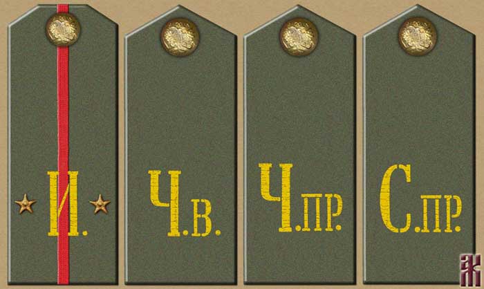Shoulder boards of Semenov's supply units 1920