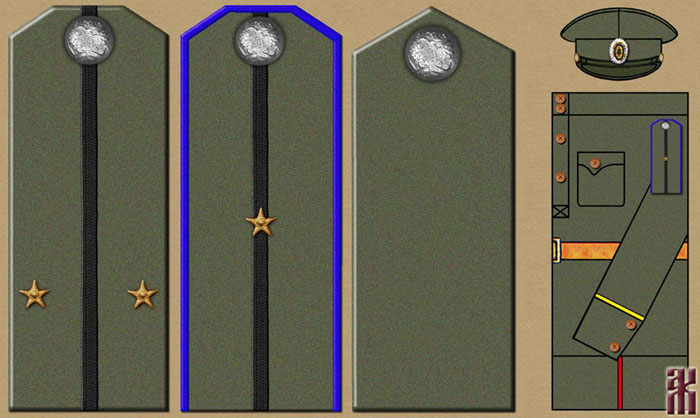 Shoulder boards of Semenov's medical units 1920