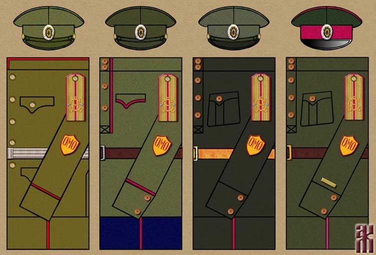Uniforms of rifle units under the command of Ataman Semenov 1919