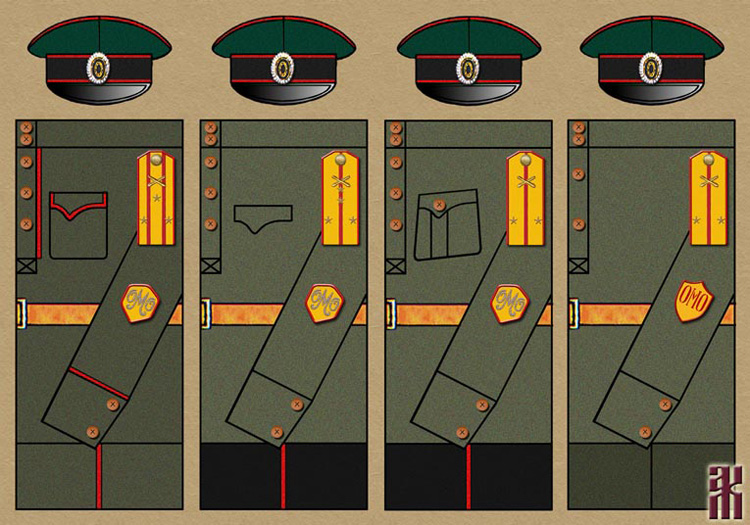 Uniforms of foot artillery units of the Special Manchurian Detachment