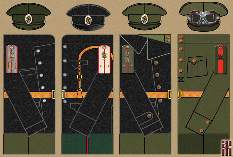 uniforms of motorised and armoured units in the Russian Civil War