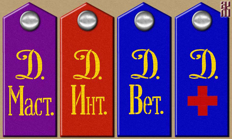 Shoulder-boards for non-combatant ranks of the Independent Asiatic Horse Brigade