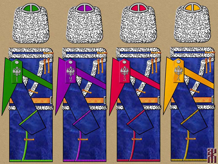 Winter uniforms of the horse regiments of the Asiatic Horse Division in Urga