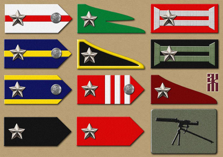 Collar tabs of Royal Italian Army in the Russian Civil War