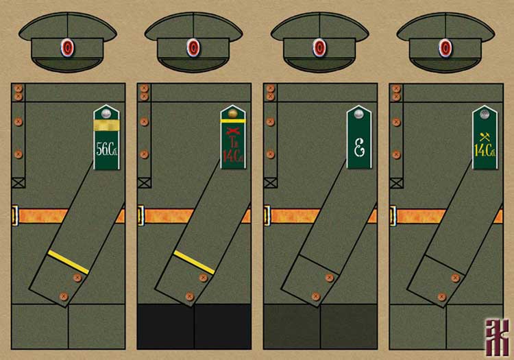 uniform for the 14th Siberian Rifle Division in the Russian Civil War