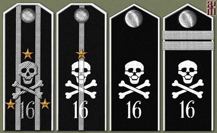shoulder-boards for the 16th Ishim Rifle Siberian Regiment in the Russian Civil War
