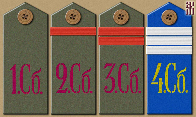 Shoulder-boards of the 1st Siberian Rifle Division in the Russian Civil War