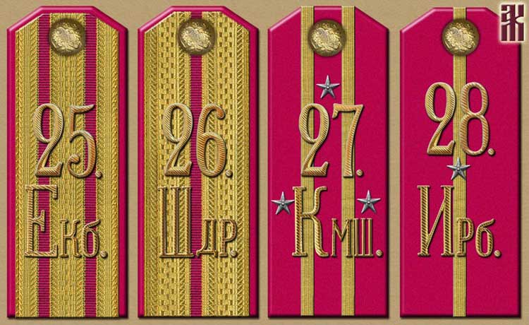 Shoulder-boards of the 7th Urals Mountain Rifle Division in the Russian Civil War