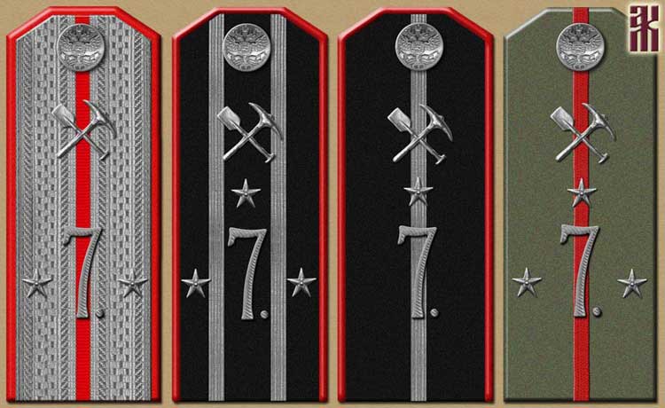 Shoulder-boards of the 7th Urals Mountain Rifle Division in the Russian Civil War