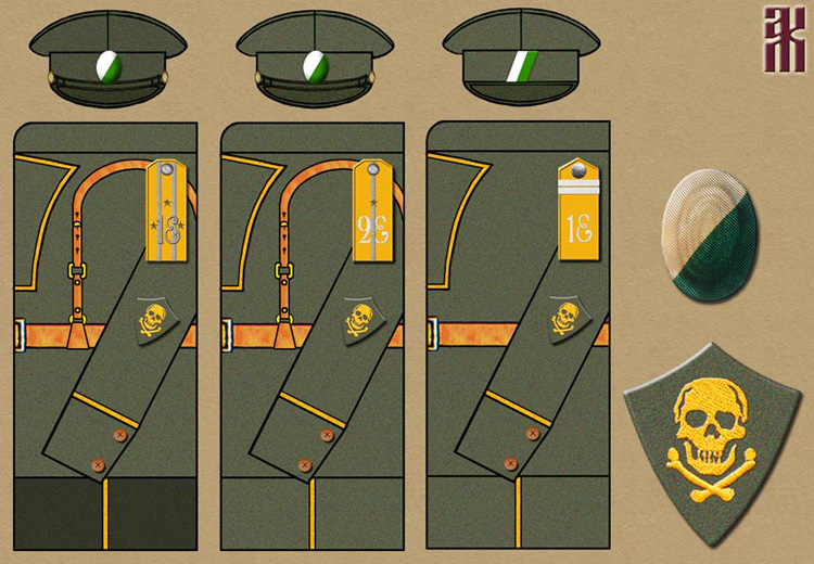 Uniforms of the 1st and 2nd Jaeger regiments of the Siberian Army 1919