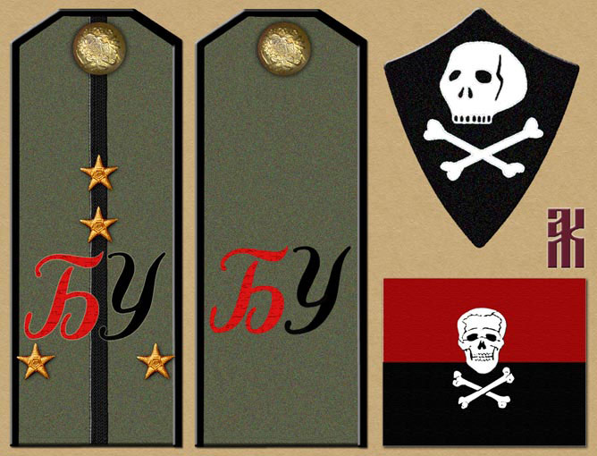 Shoulder-boards of the 1st Independent Siberian Shock Division / Brigade Russian Civil War
