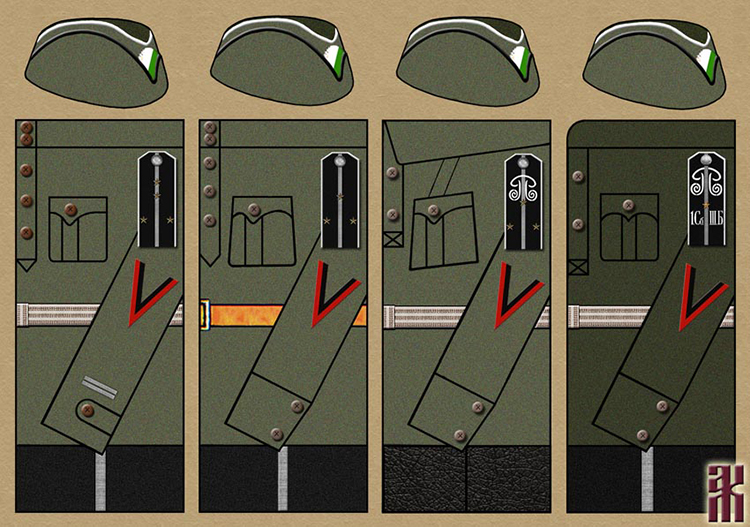 Uniforms of the officers of the 1st Siberian Assault Brigade Russian Civil War