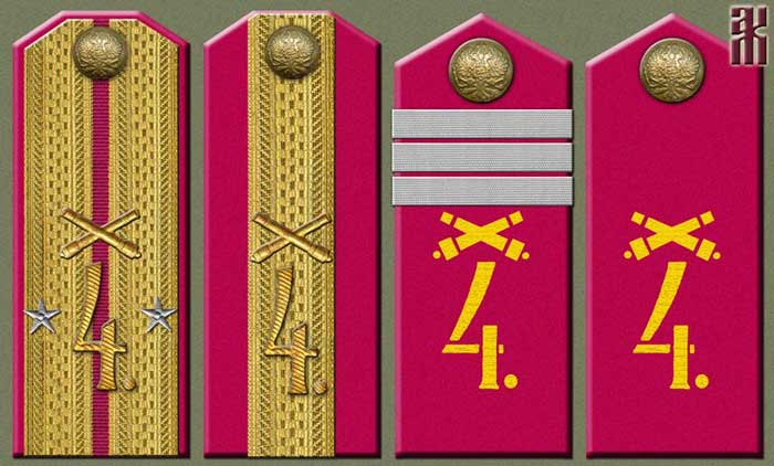 Shoulder-boards the 4th Ufa General Kornilov Rifle Division, Siberia 1919