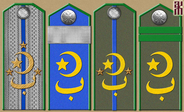 Shoulder-boards of the Bashkir units of the Russian Far East 1920