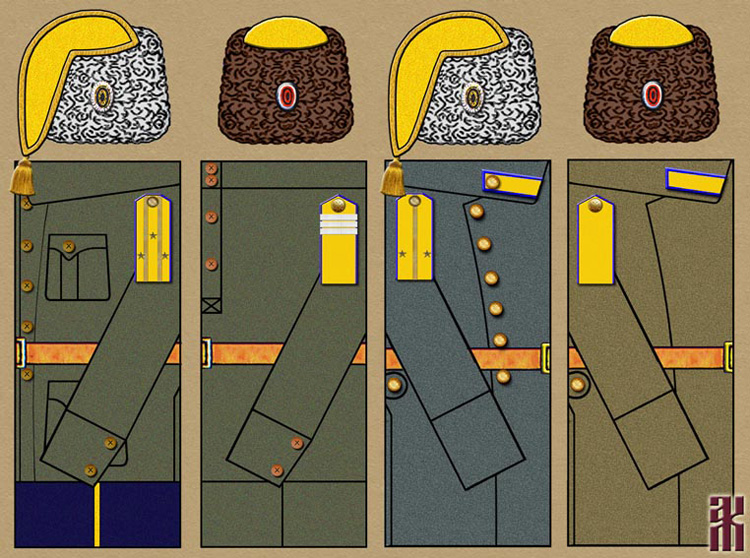 uniforms of the Taras Shevchenko Regiment in the Russian Civil War