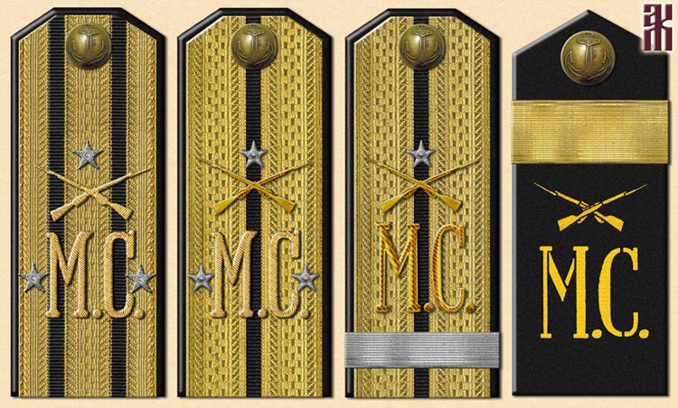 Shoulder-boards of the Independent Brigade of Naval Rifles in the Russian Civil War