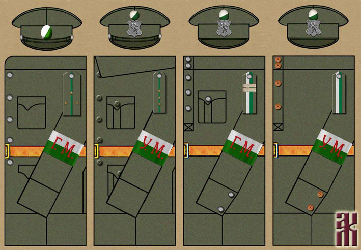 Uniforms of Krasnoyarsk and Enisei police 1918-1919