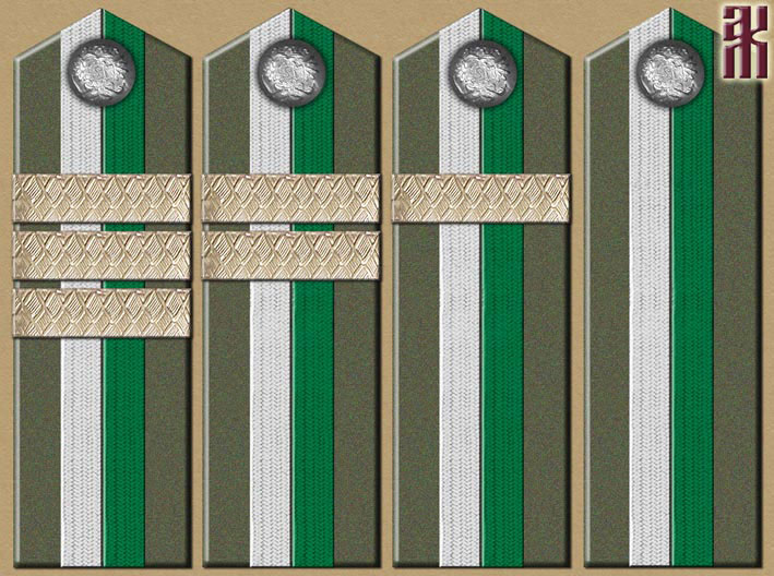 Shoulder-boards of Krasnoyarsk and Enisei police 1918-1919