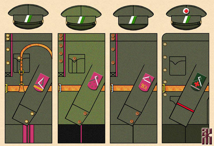Uniforms of the Siberian Army - rifle units and medical service