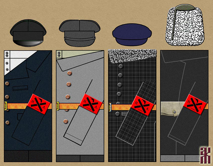 uniforms worn by former factory workers in the Votkinsk People's Army