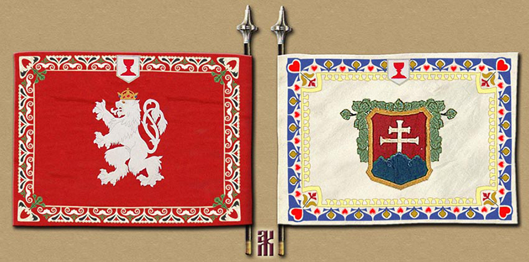 Reconstruction of the banner of the Czech Legion 7th Regiment