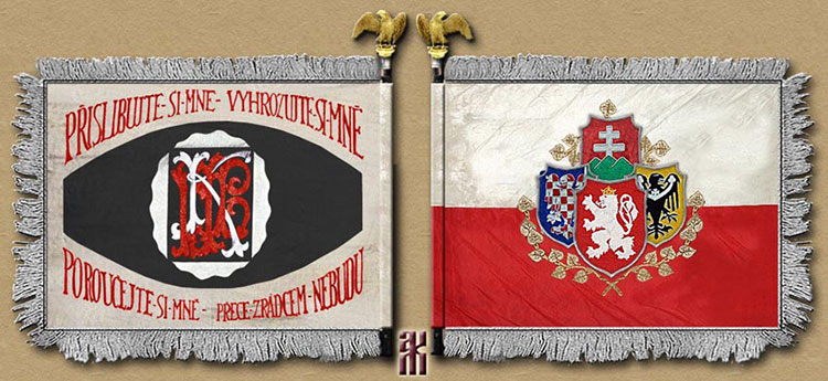 Reconstruction of the Czech Legion 9th Regiment flag